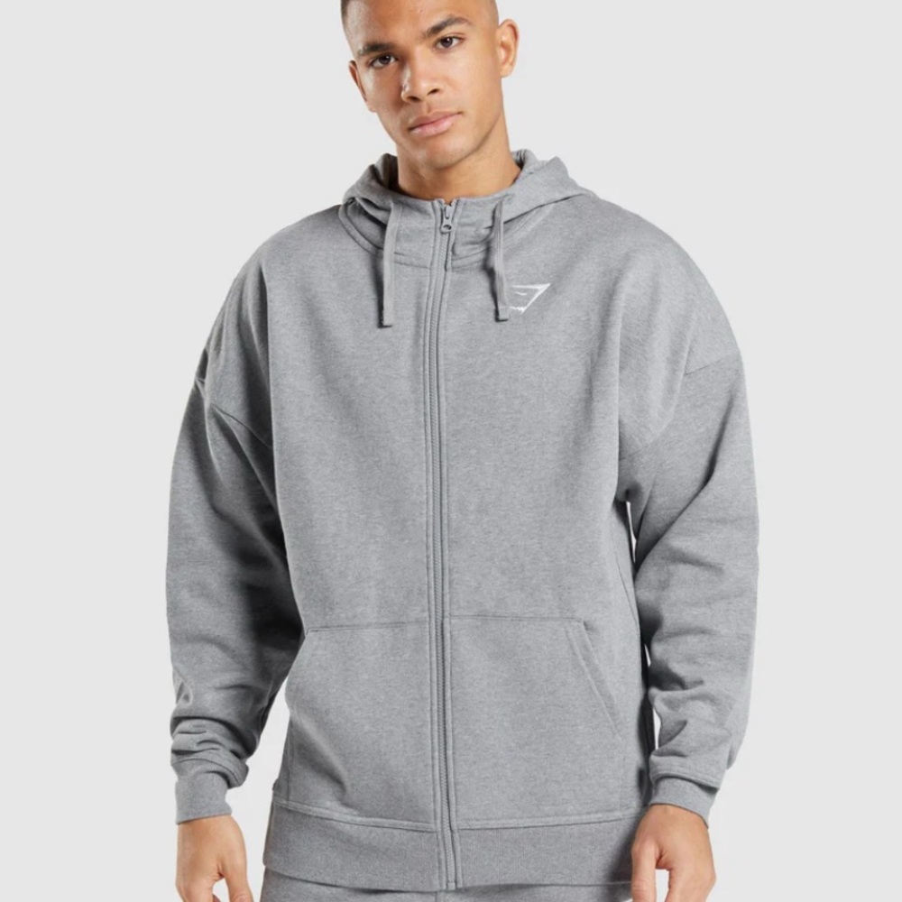 Gymshark (black) Full Zip Cotton Hoodie